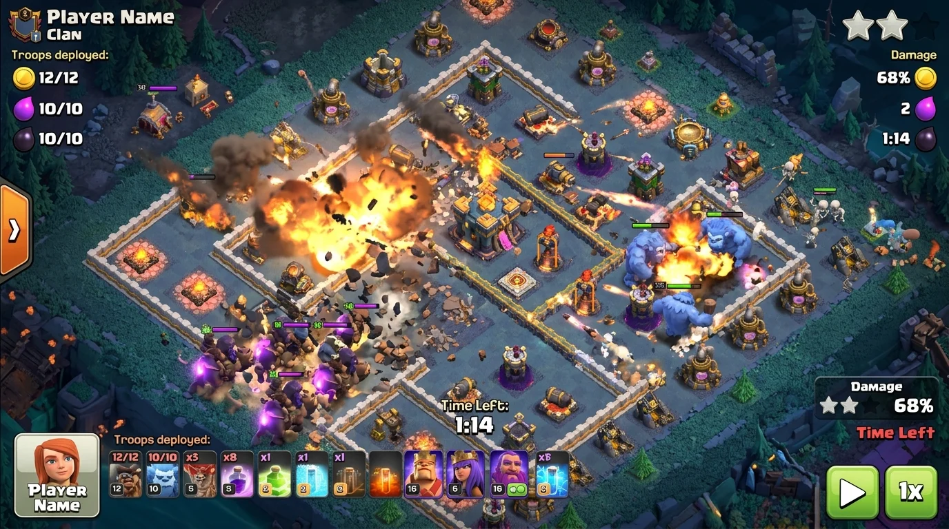 Two knights in full medieval armor standing face to face prepared for battle, evoking the strategic clash of Clash of Clans war attacks