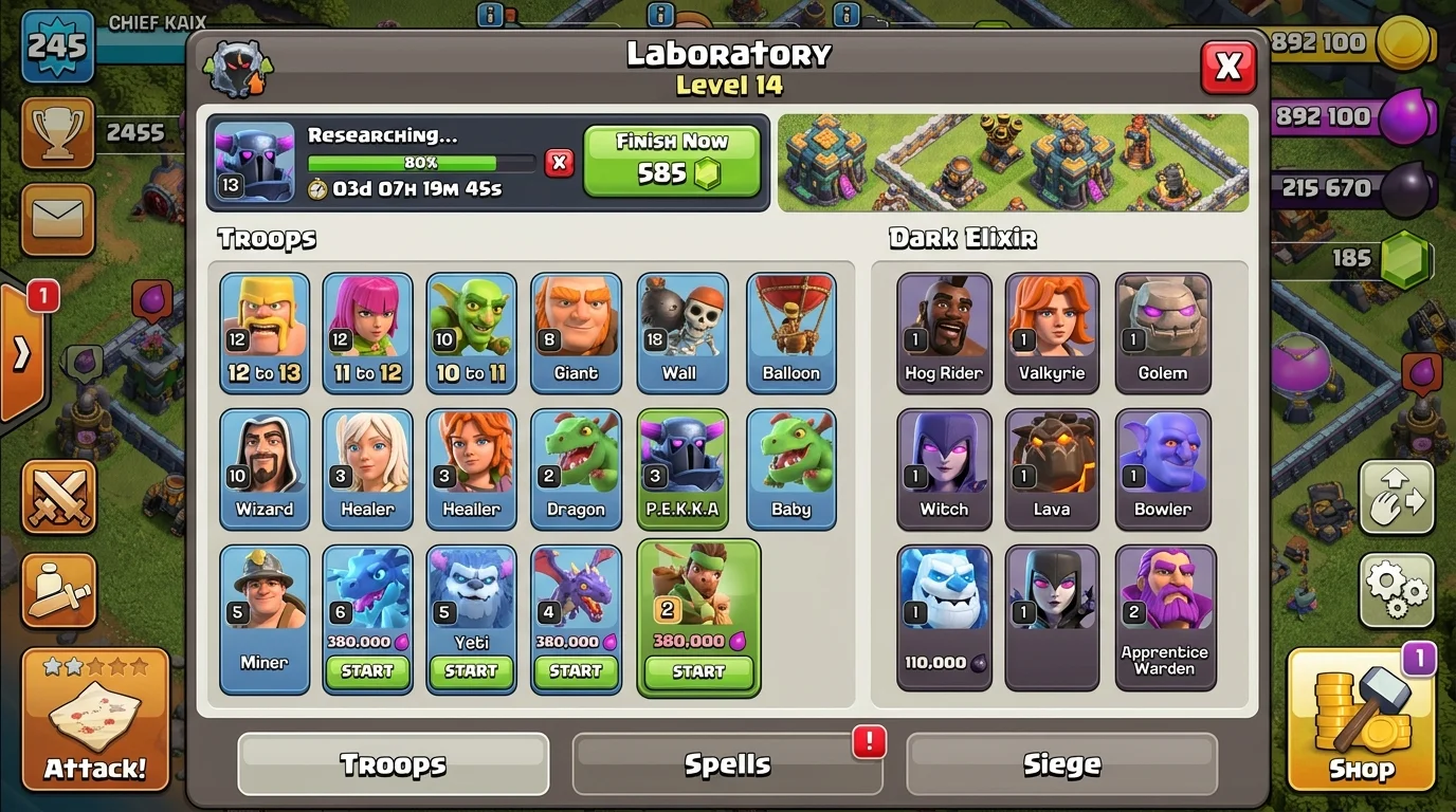 TH16 Multi-Gear Tower and Monolith defense upgrade priority comparison chart