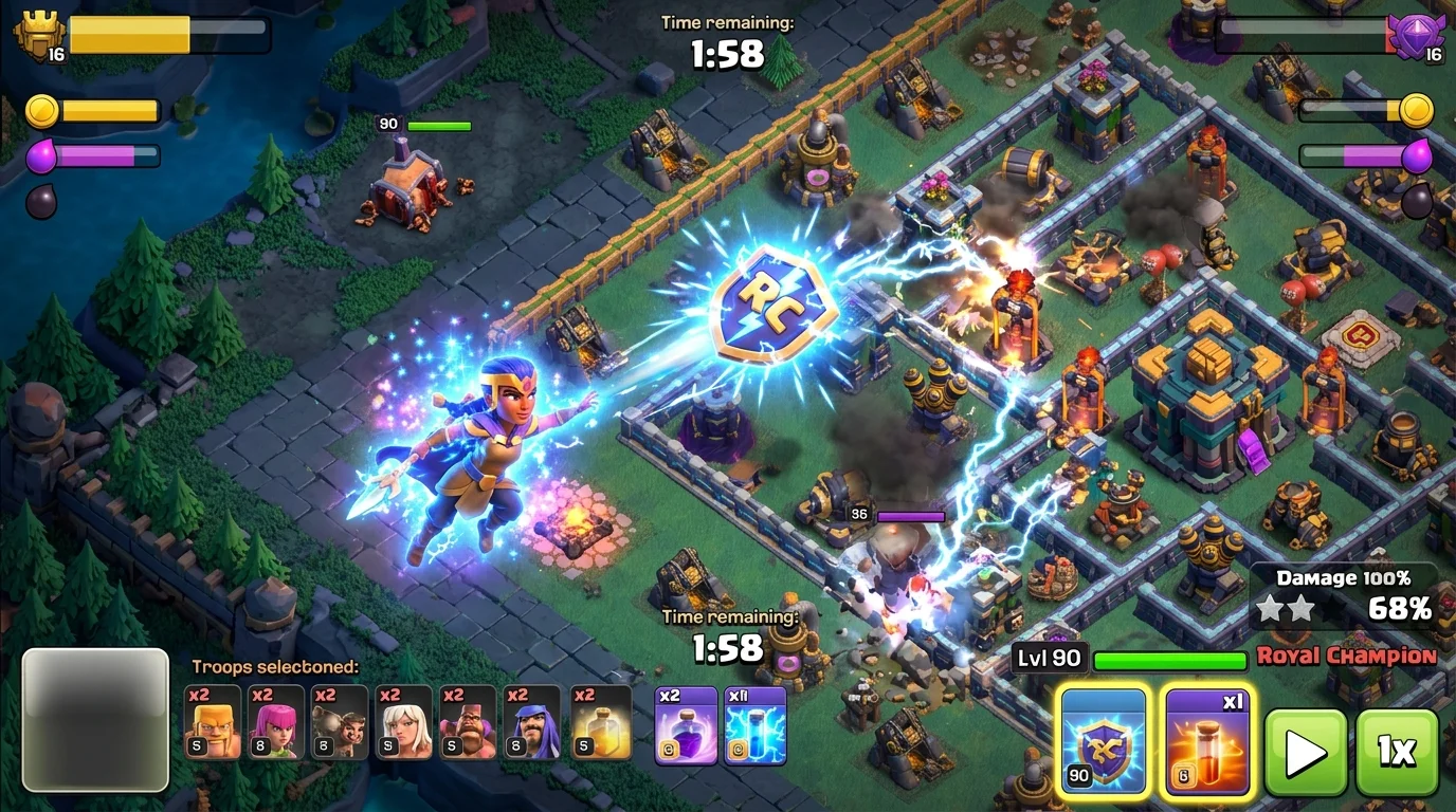 Ornate gold and red medieval helmet on display at a castle representing the Royal Champion and Grand Warden elite equipment