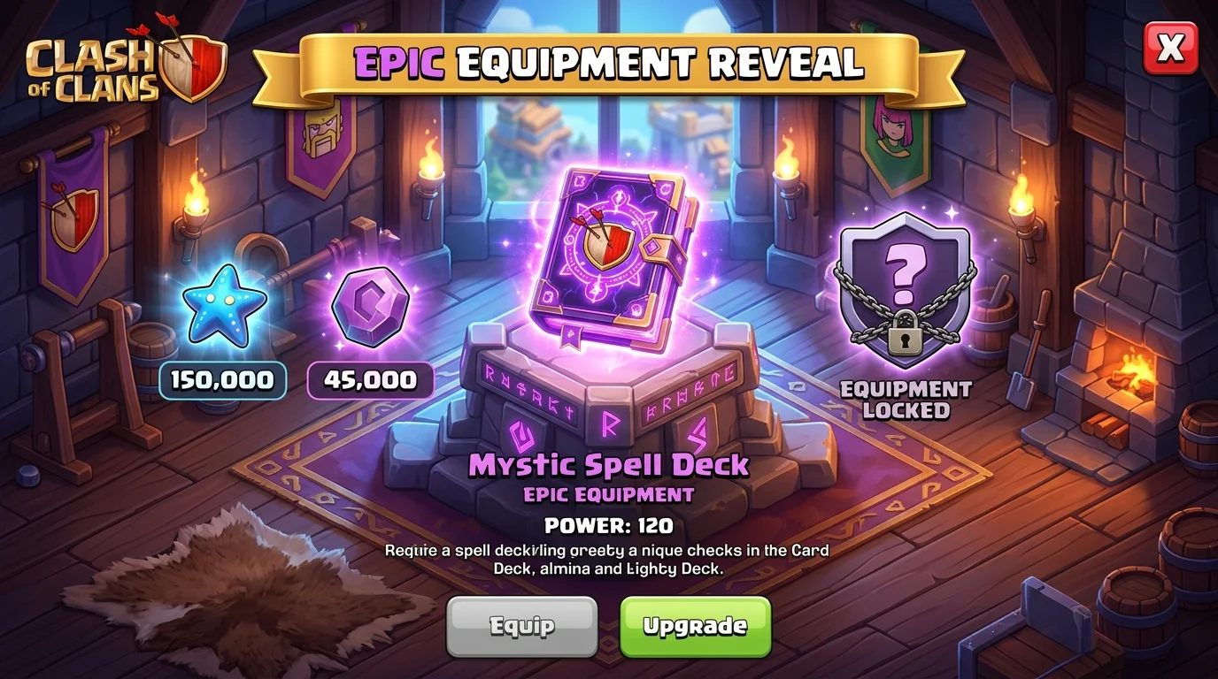Clash of Clans new Revenge Deck epic equipment from the August medal event