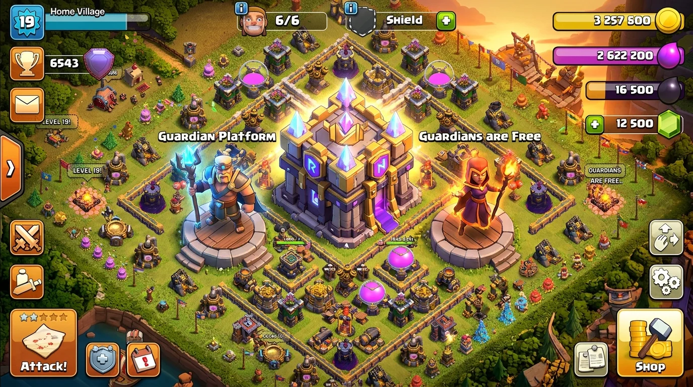 Clash of Clans Town Hall 19 update information and Guardian changes